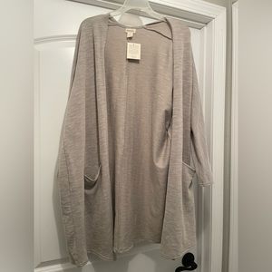 Anthropologie Donni gray ribbed cardigan NWT
